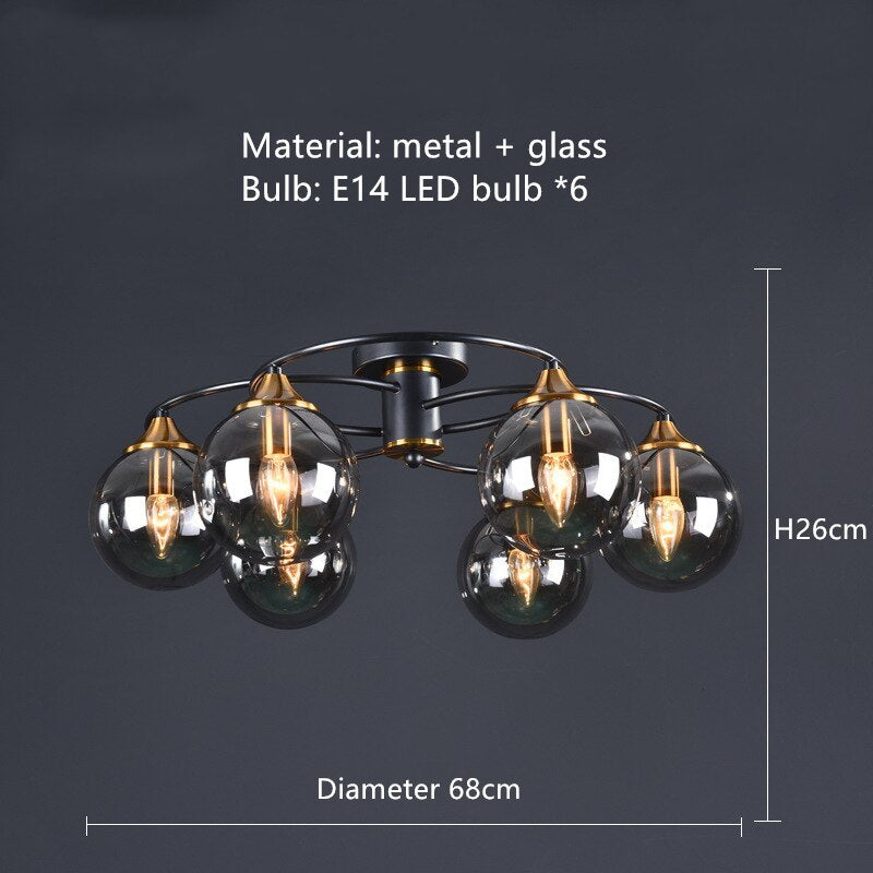 Smoky Gray Amber Chandelier Foyer Pendant Lighting Fixtures