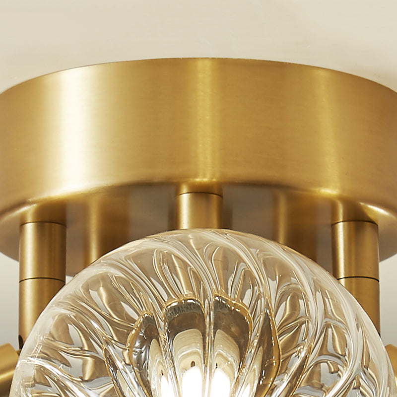 Valentina Ceiling Light Clear Bubble, Pure Copper & Glass 3/4/5/6 Head