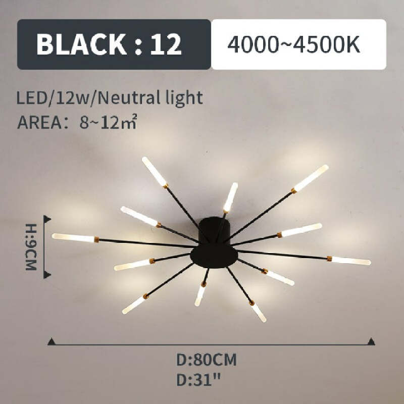 Feuerwerks-LED-Deckenleuchte im Industriestil für Wohnzimmer, Schlafzimmer