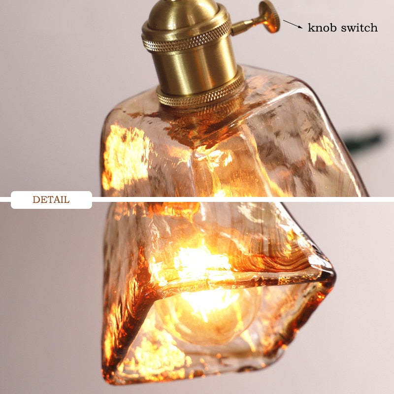 Nordic Modern Brass Glass Pendant Lights For Dining Room
