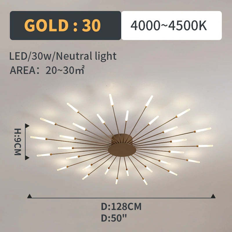 Lowry Flush-Mount Ceiling Light Fireworks