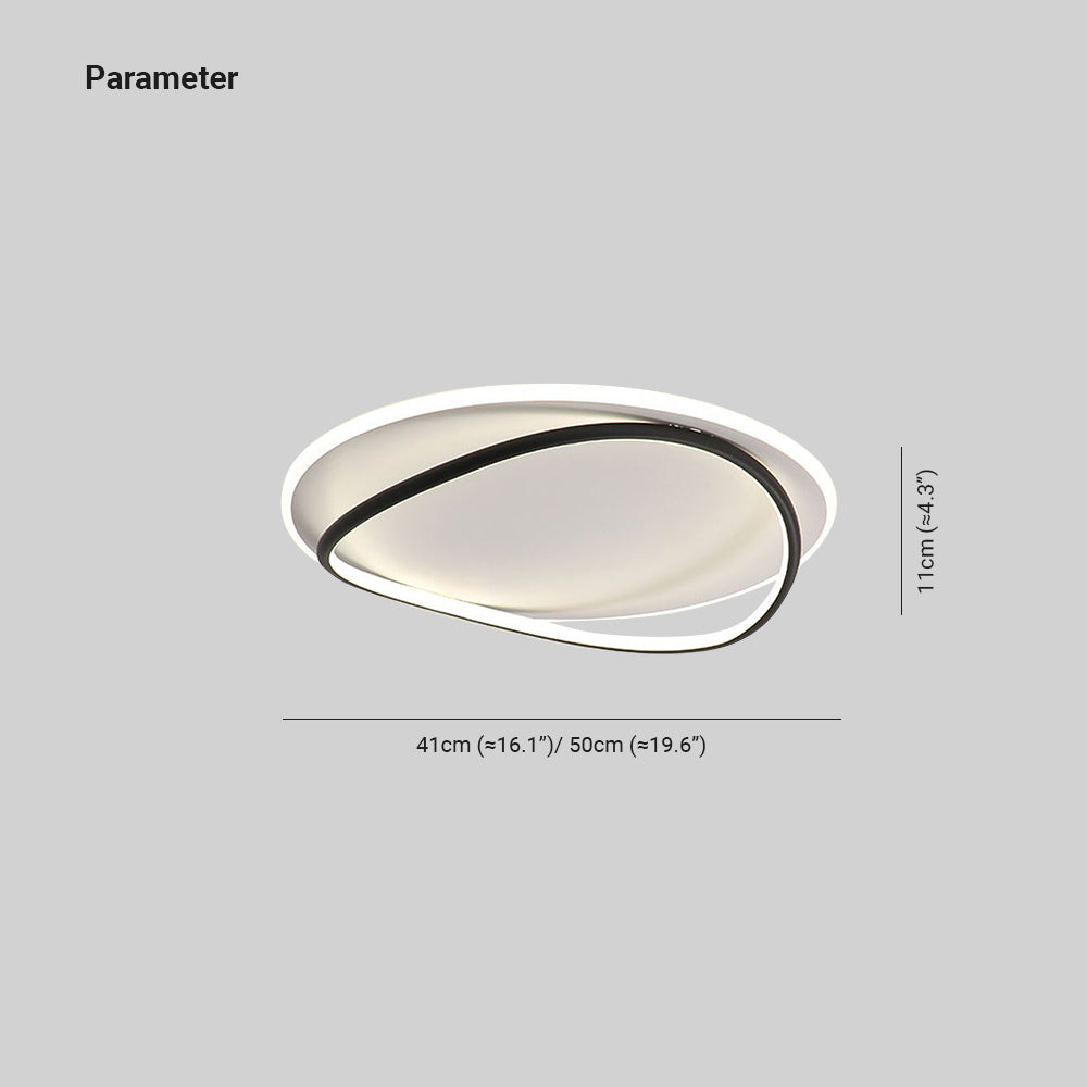 Quinn Duo-Ring Unterputz-Deckenleuchte, 2 Farben, Durchmesser 40 cm/50 cm