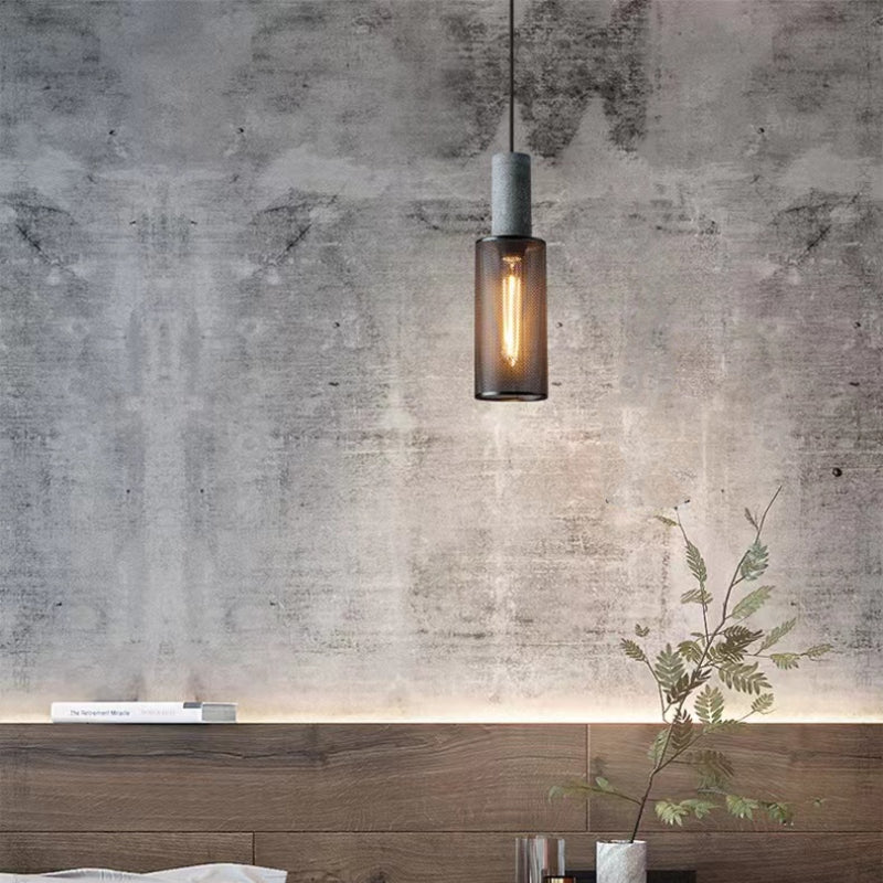 Zaid Industrial Pendant Light, 6 Style, Cement & Metal