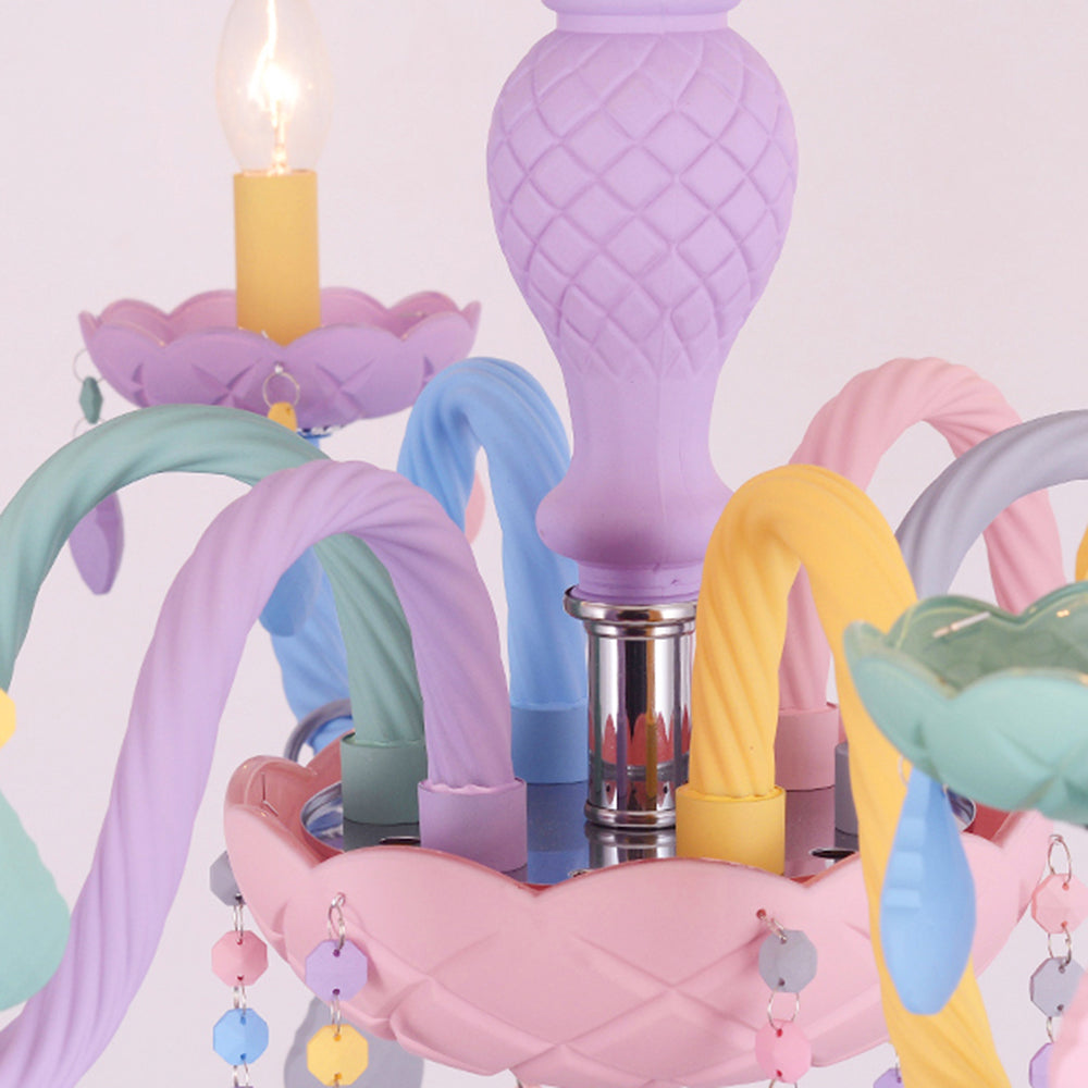 Morandi Colourful Chandelier 3 Colour Temperature Switchable, 8 Head