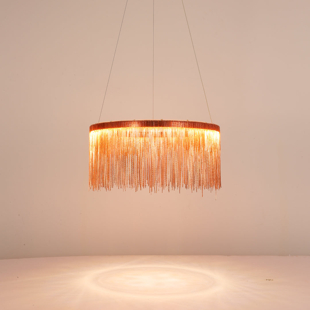 Metal Tassel Chain Led Chandelier Pendant Shade Lighting For Living Room, Dining room