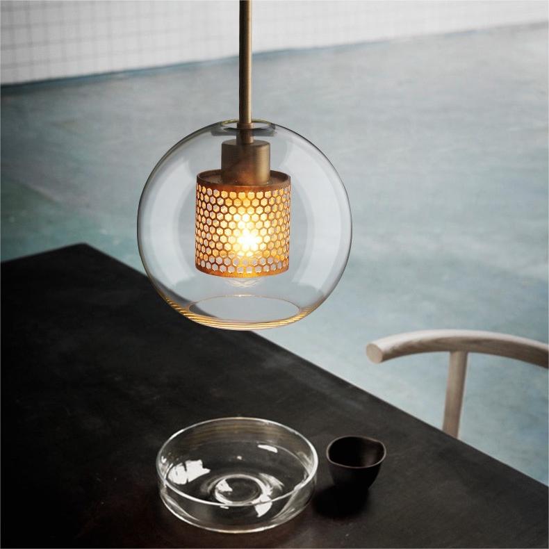 Oneal Pendant Light, Metal & Glass