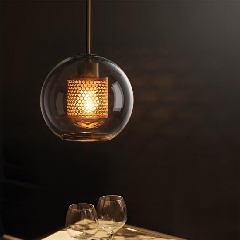 Oneal Pendant Light, Metal & Glass