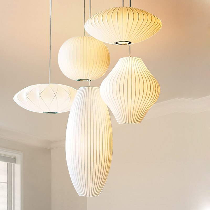 Renée Pendant Light, Artificial Silk, 6 Style