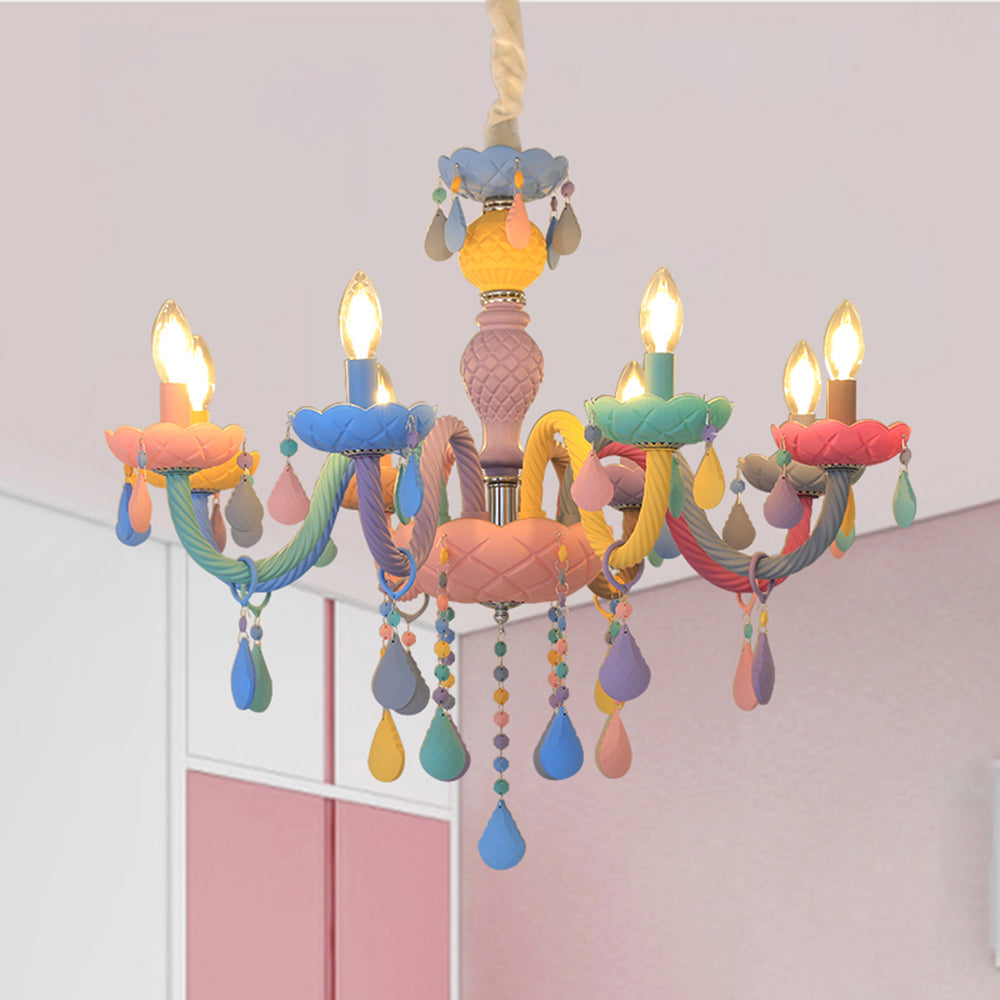 Morandi Colourful Chandelier 3 Colour Temperature Switchable, 8 Head