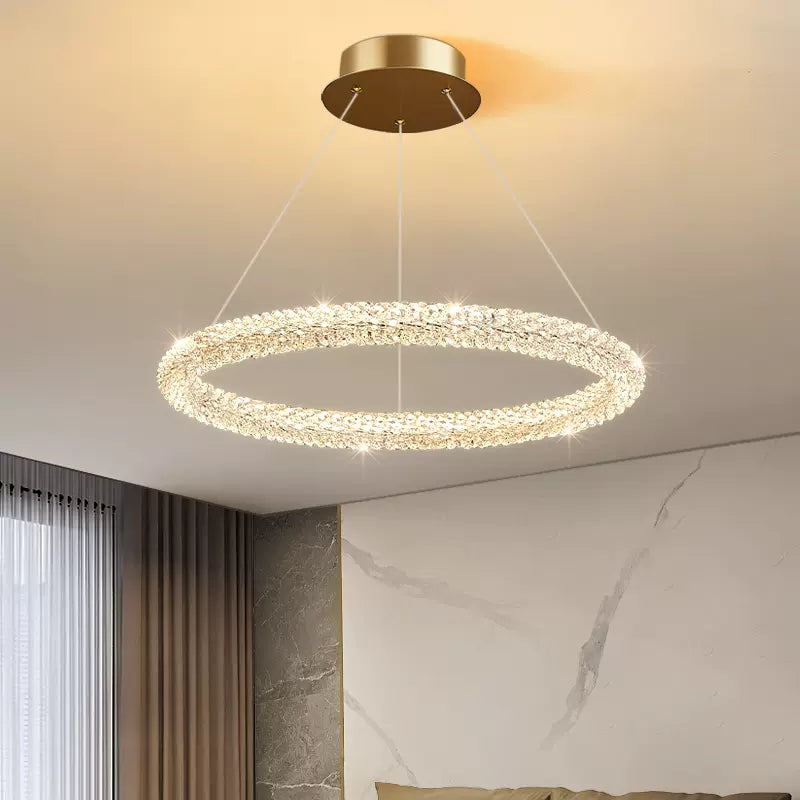 Kristy Chandelier, Metal & Crystal, 1/2/3 Ring