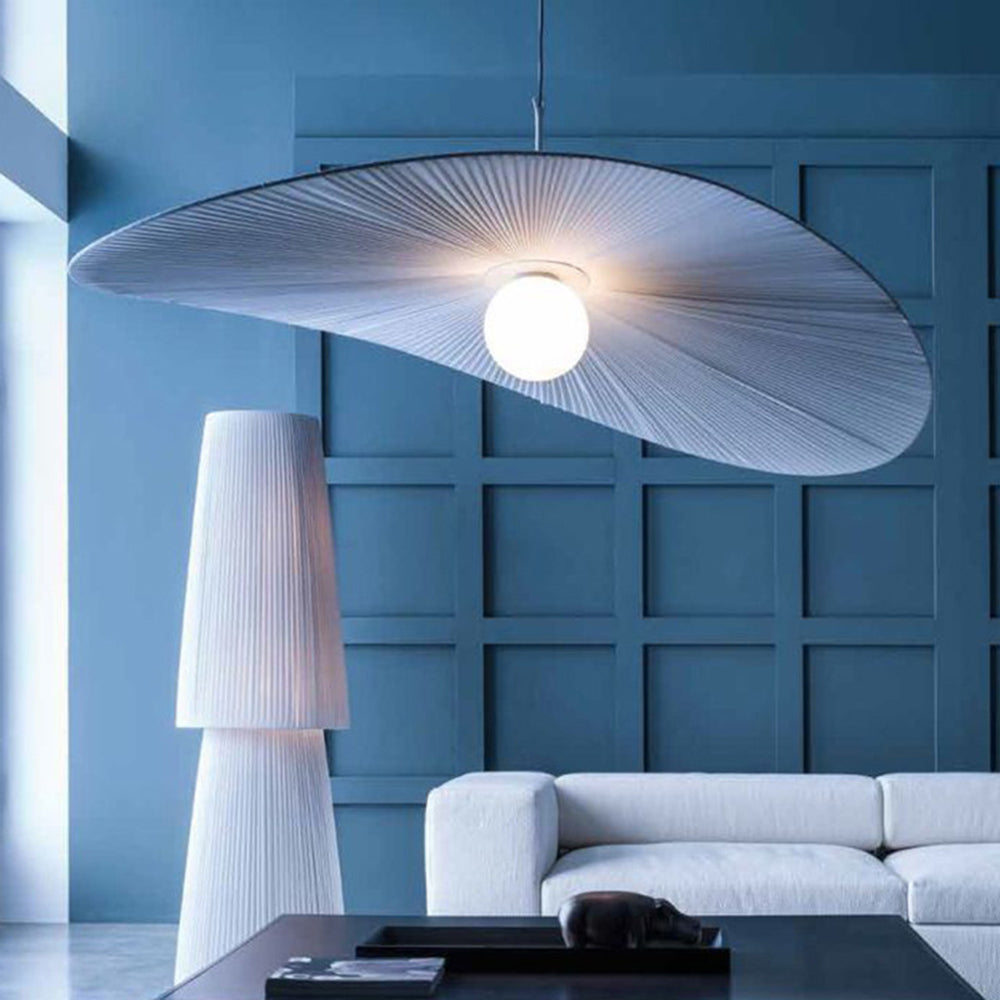 Renée Pendant Light 2 Colour, Fabric & Glass, Dia 50/60/80cm