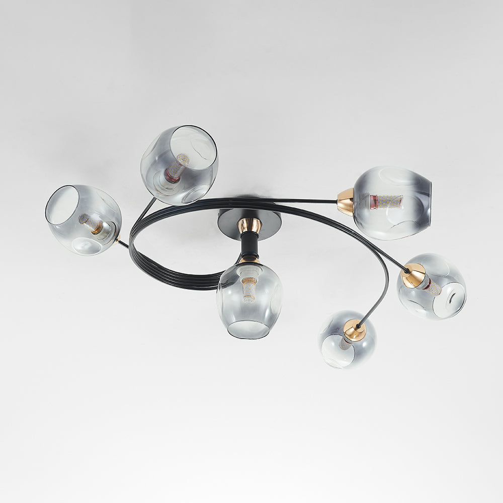 Retro Glass Ceiling Chandelier Pendant Lighting for Bedroom & Living Room