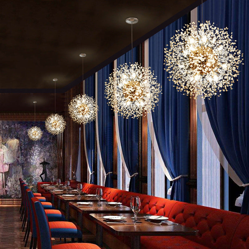 Nordic Dandelion Crystal Romantic Chandelier for Bar & Bedroom