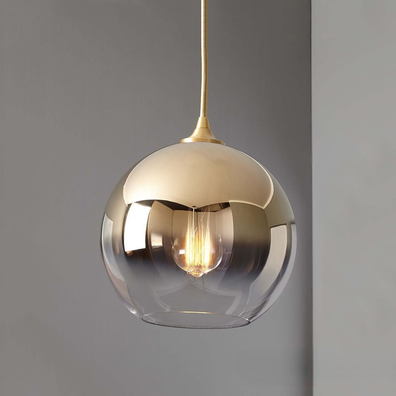 Modern LED Pendant Lights Glass Ball Hanging Lamp For Dining Room, Bedroom
