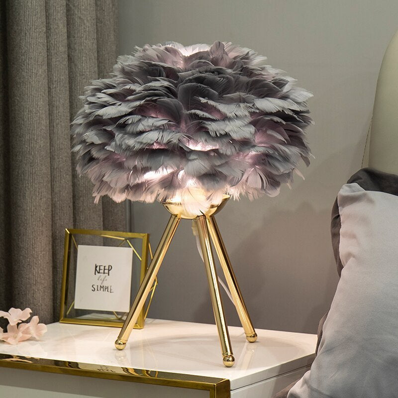 O'Moore Table Lamp Tripot, Feather