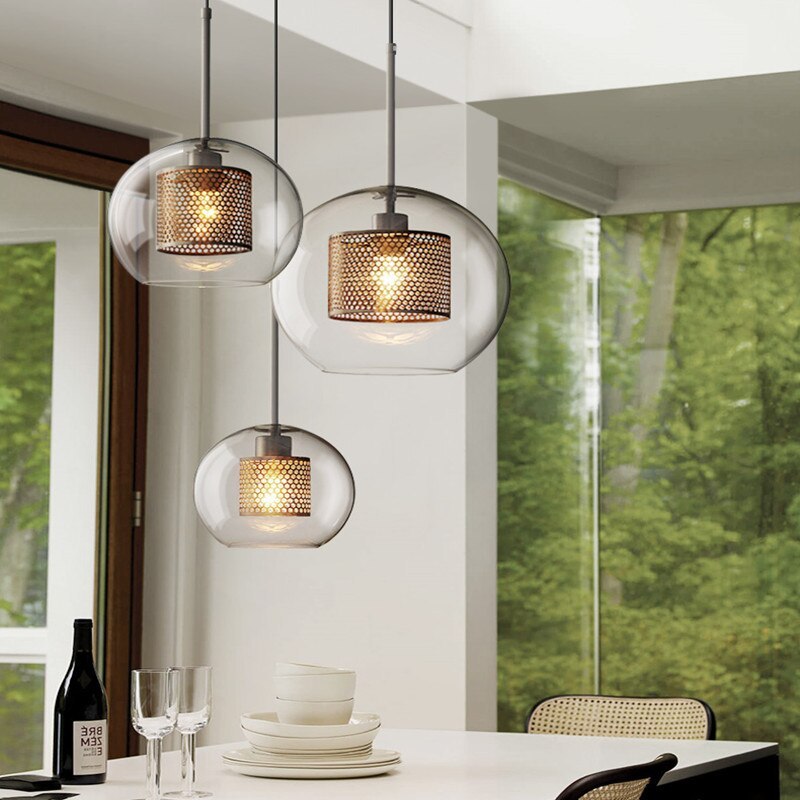 Oneal Pendant Light, Metal & Glass
