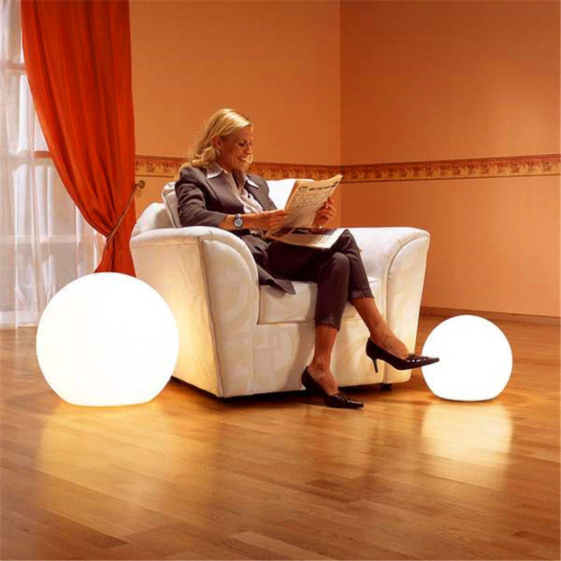 LED Neon Colour Sphere Shape PVC Floor Lamp Remote Control