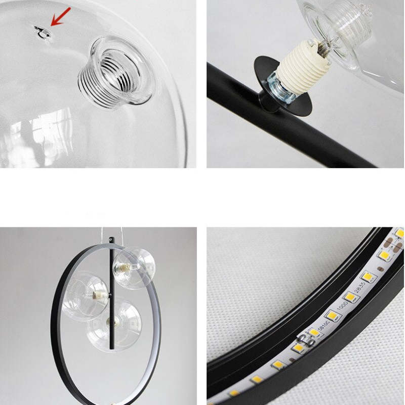 Nordic Glass Bubbles LED Chandeliers Modern Pendant Light for Dining Room