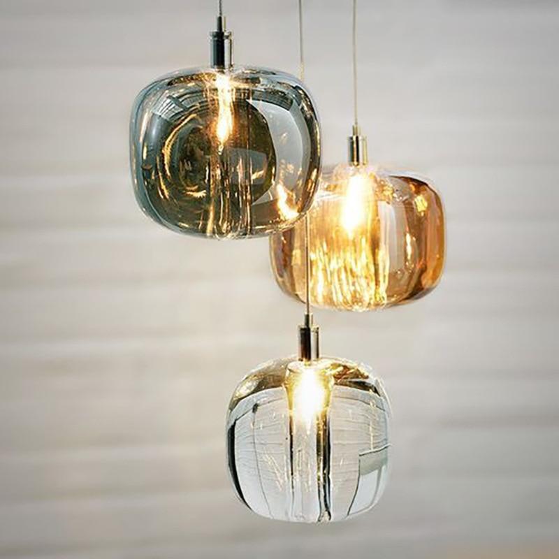 Postmodernism Glass Pendant Light Hanging Lamp For Dining Room, Bedroom, 3 Colour