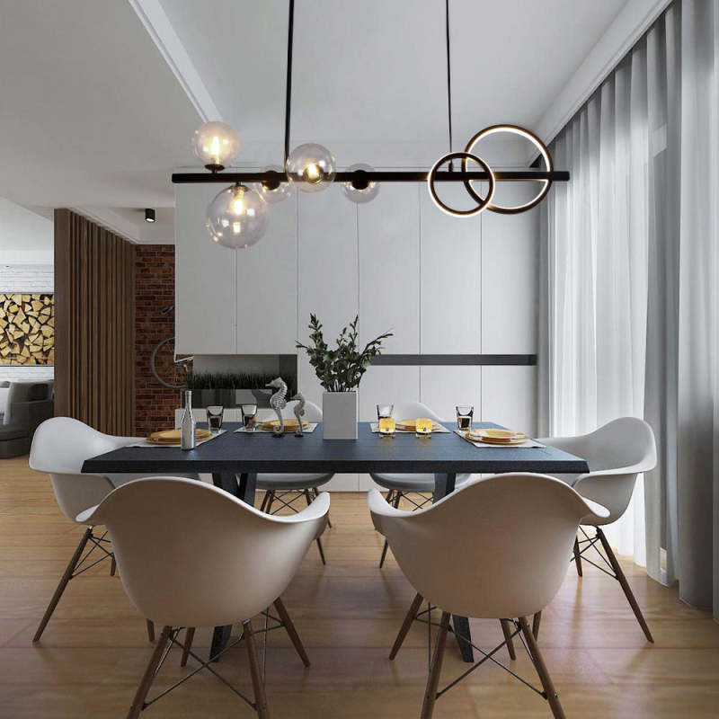 Artpad Linear Bubble Pendant Light Chandelier For Dining Room
