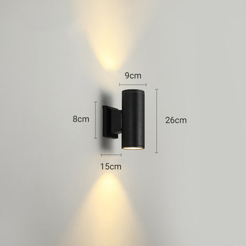 Orr Outdoor Wall Lamp Double-headed, Metal & Glass