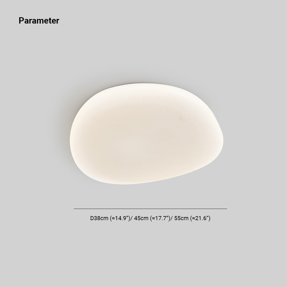 Quinn Unterputz-Deckenleuchte, Kieselsteinform, Durchmesser 38/45/55 cm