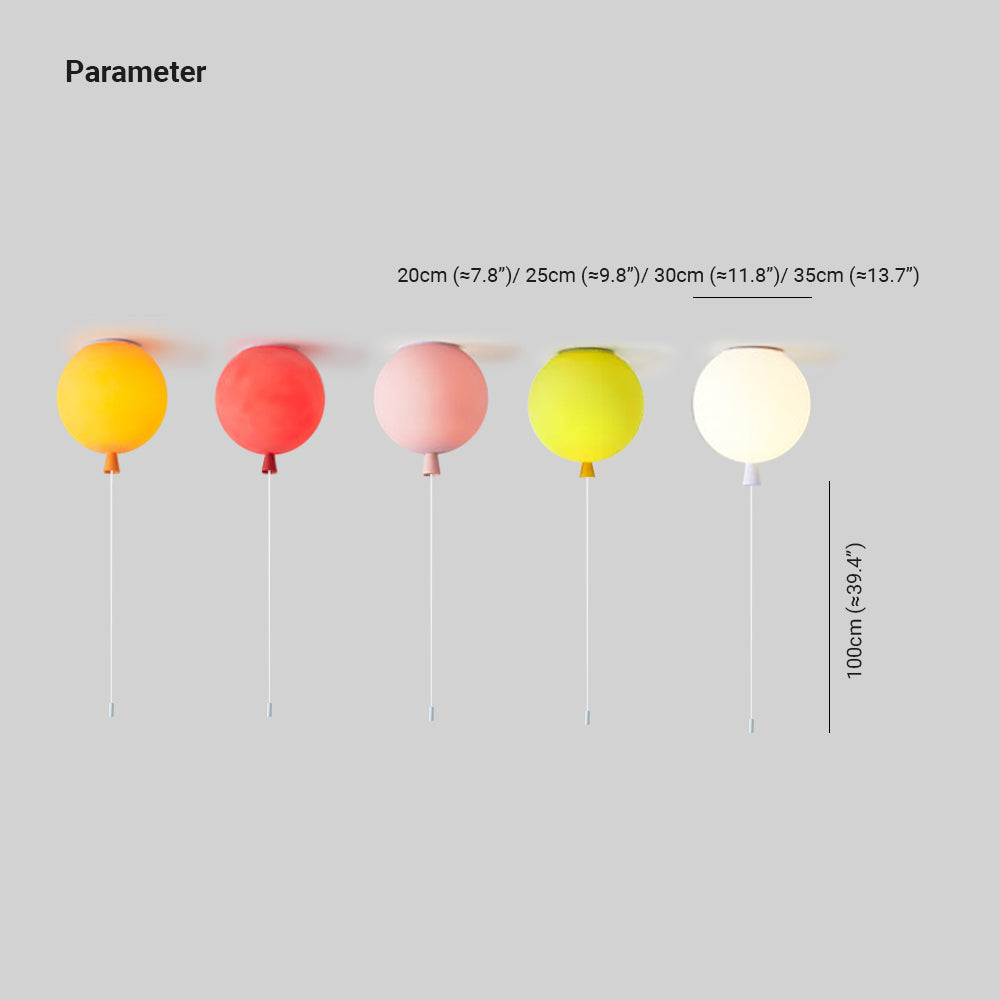 Fateh Frosted Balloon Flush Mount Ceiling Light 5 Colour, Dia 20/25/30/35cm