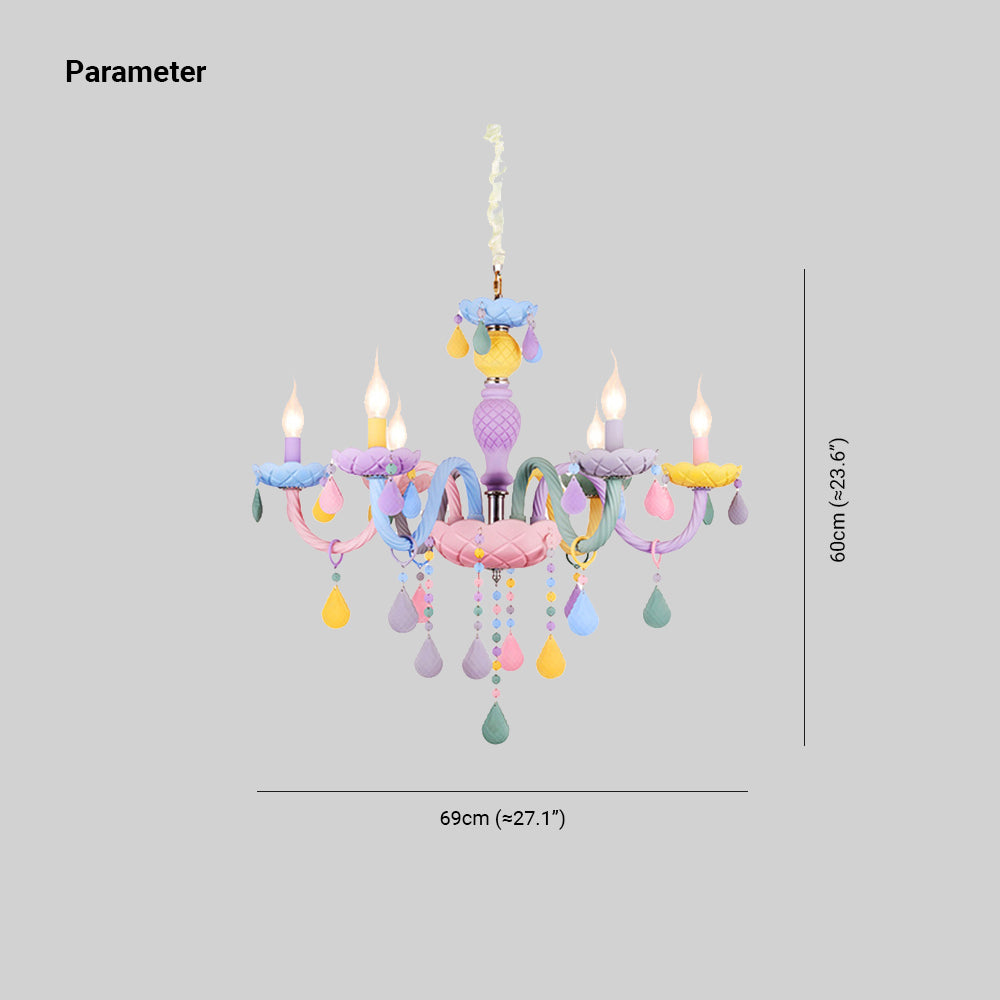 Morandi Colourful Chandelier 3 Colour Temperature Switchable, 8 Head