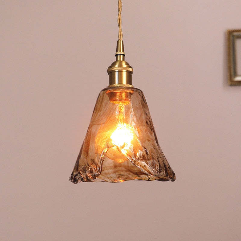 Nordic Modern Brass Glass Pendant Lights For Dining Room