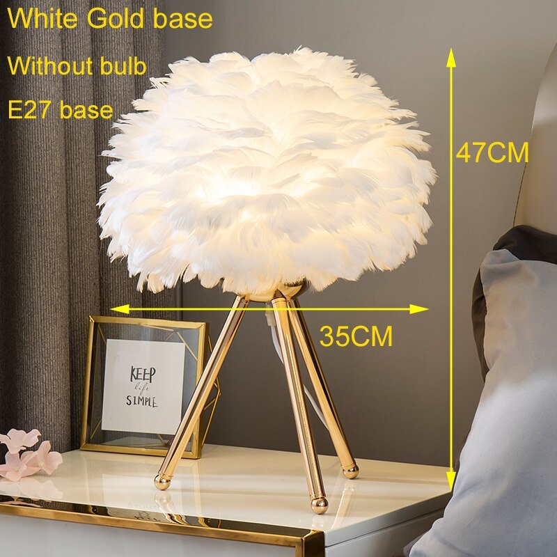 O'Moore Table Lamp Tripot, Feather