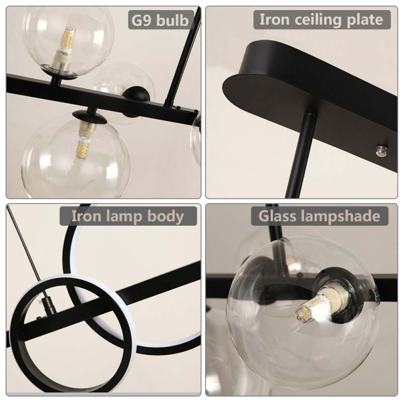 Artpad Linear Bubble Pendant Light Chandelier For Dining Room