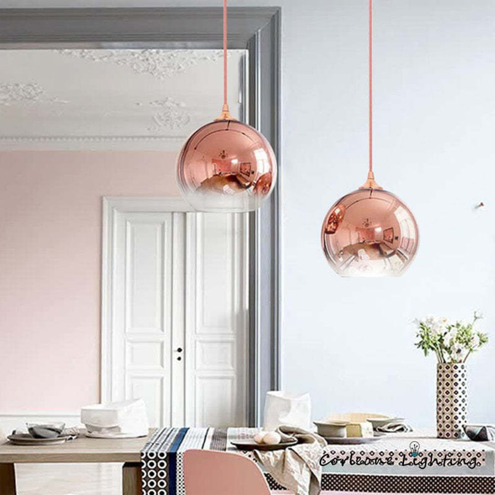 Modern LED Pendant Lights Glass Ball Hanging Lamp For Dining Room, Bedroom