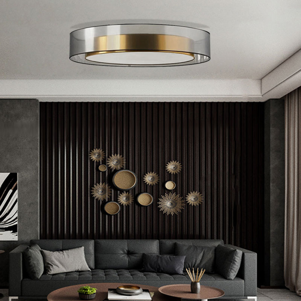 Quinn Flush Mount Ceiling Light Colour Temperature Switchable, Pure Copper, Dia 40/50/60cm