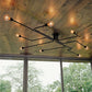 Alessio Retro Black Flush Ceiling Light, 4/6/8 Heads