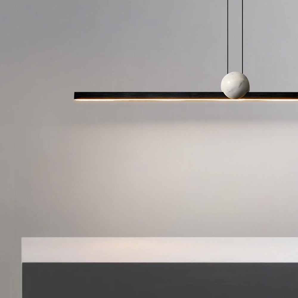 Edge Pendant Light 2 Colour, Metal & Marble, 90/120/150cm