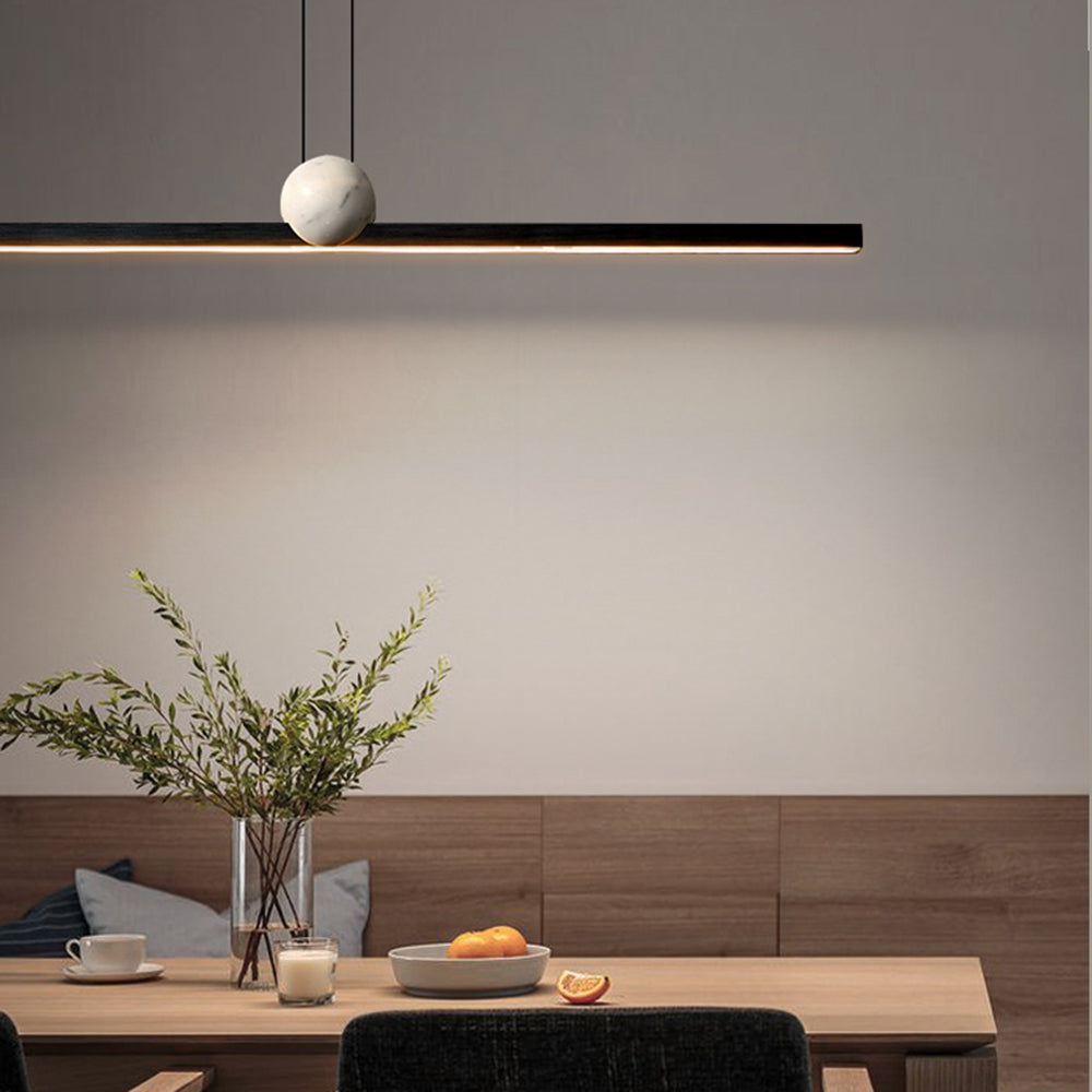 Edge Pendant Light 2 Colour, Metal & Marble, 90/120/150cm