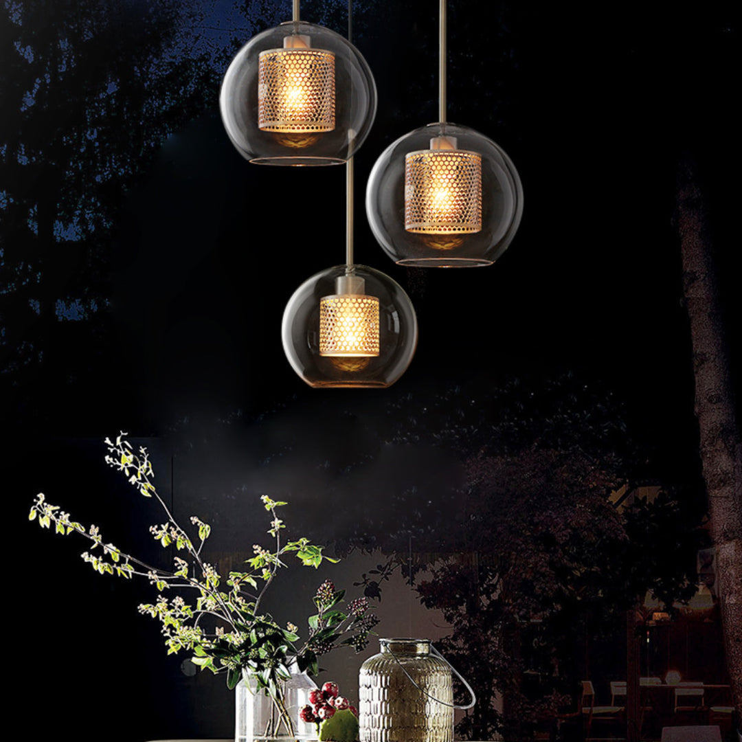 Oneal Pendant Light, Metal & Glass