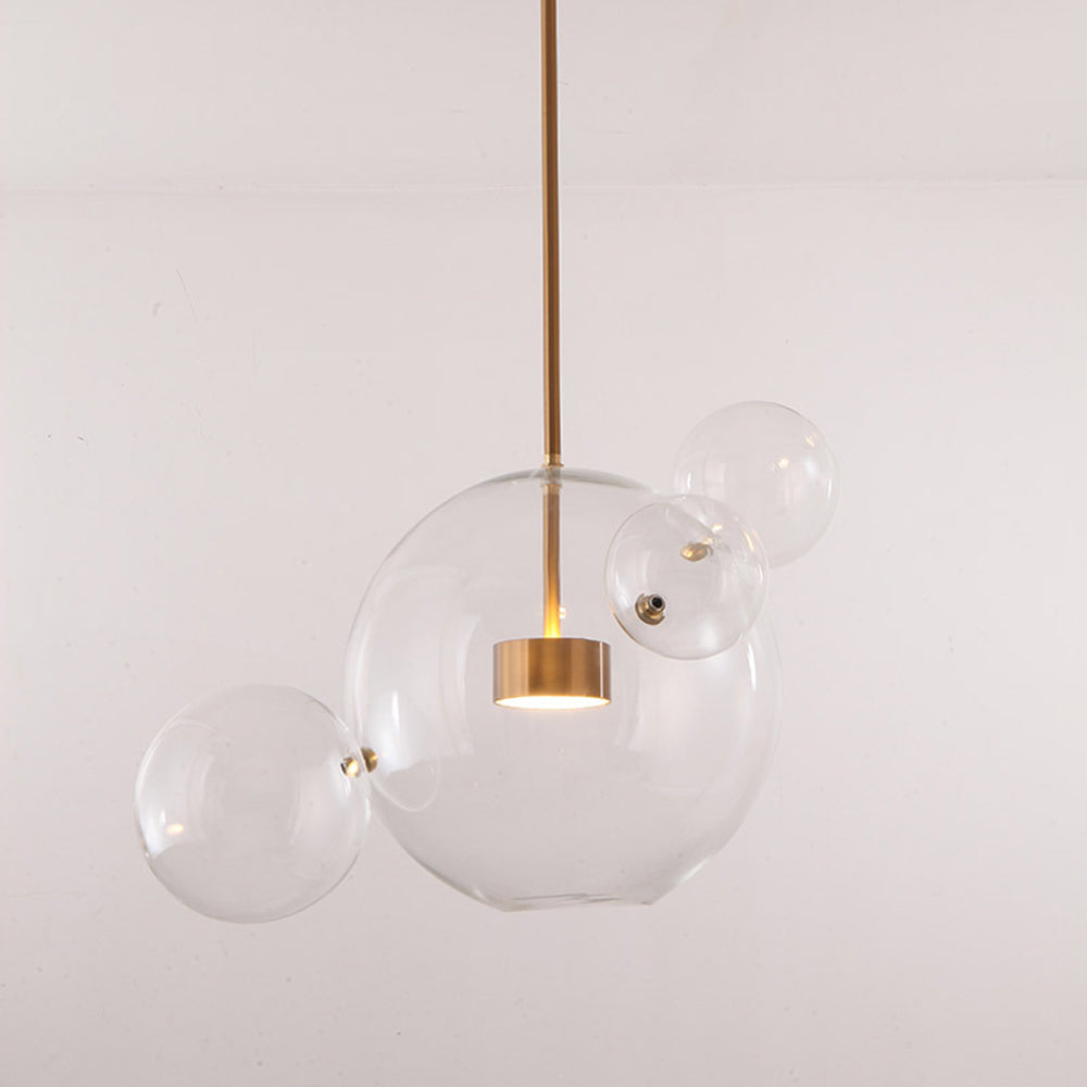 Hailie Glass Bubble Pendant Light, Frosted Glass, 1/4/6 Head