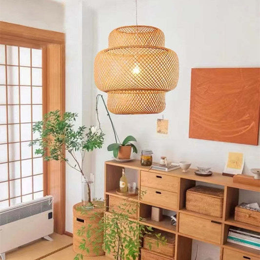 Japanese Style Bamboo Rattan Pendant Lamp