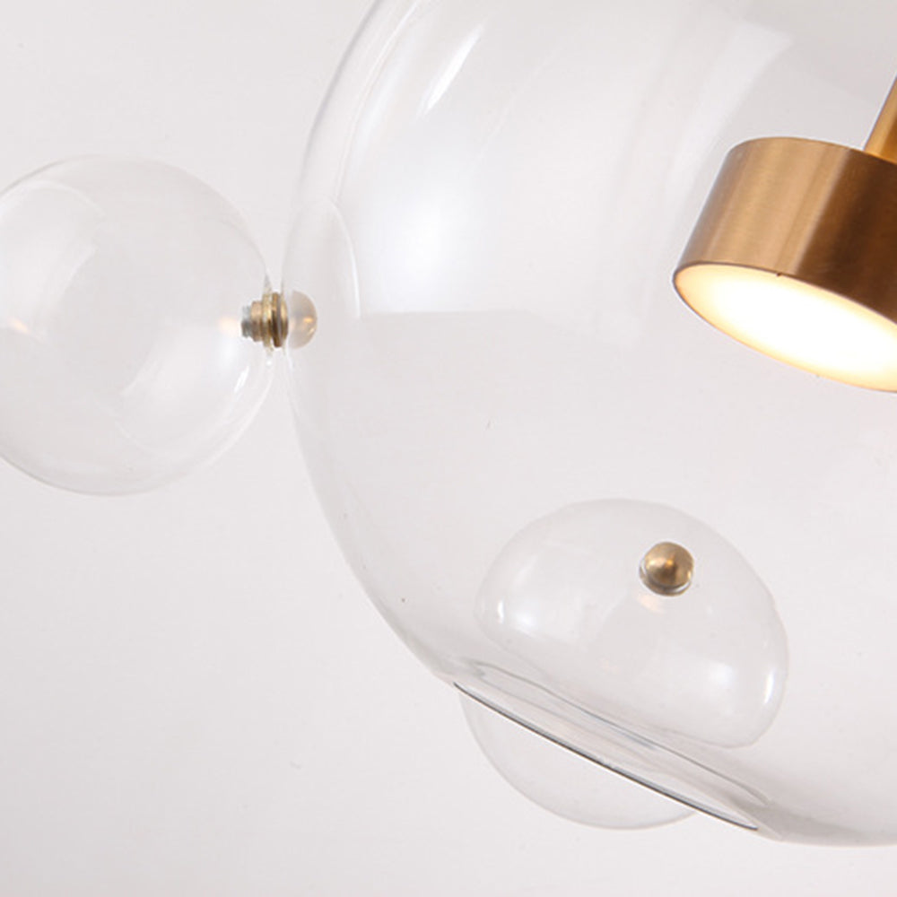 Hailie Glass Bubble Pendant Light, Frosted Glass, 1/4/6 Head