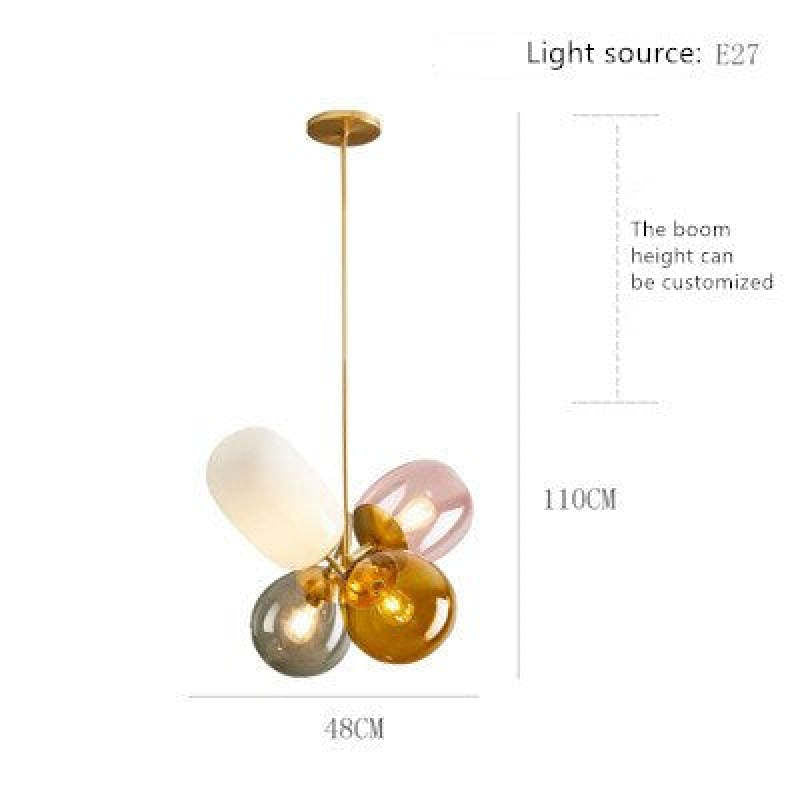 Nordic Balloon Glass Pendant Light Chandelier For Dining Room