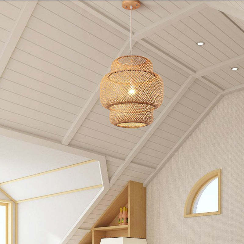 Japanese Style Bamboo Rattan Pendant Lamp