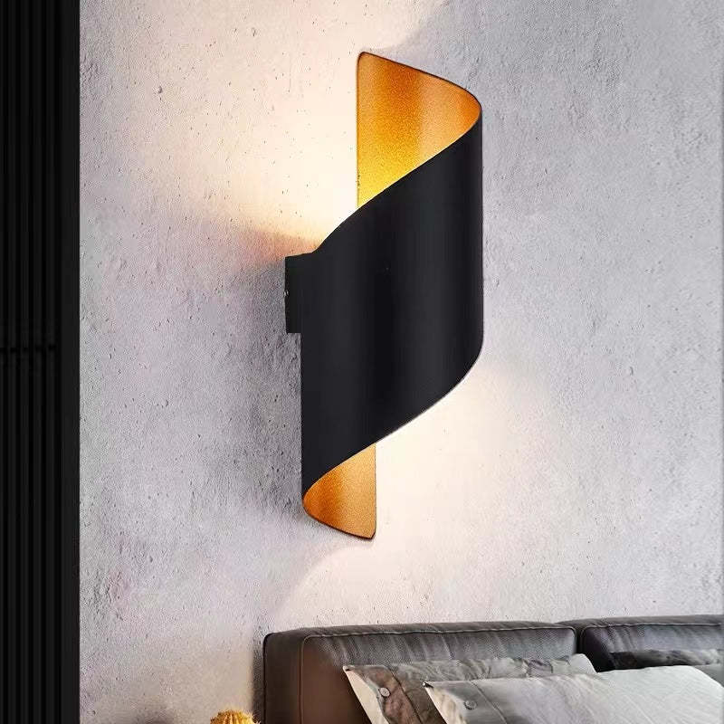 Outdoor Waterproof Metal Spiral Led Wall Lamp Night Light