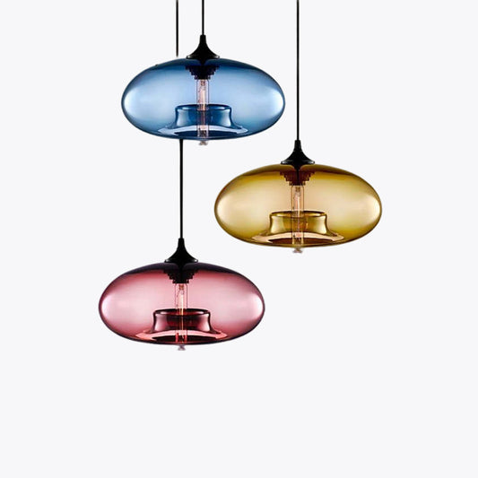 Modern Macaron Glass Pendant Lights Hanging Lamp For Dining Room