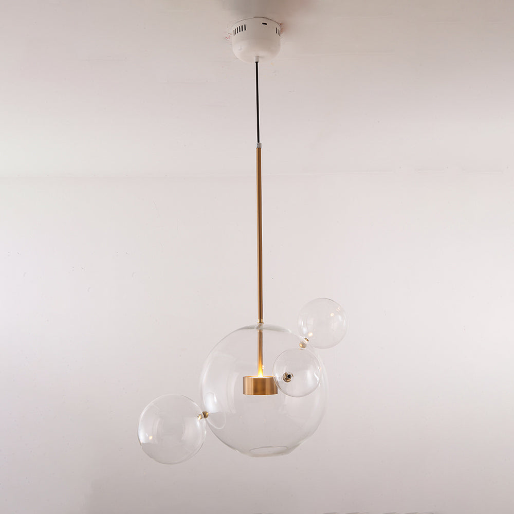 Hailie Glass Bubble Pendant Light, Frosted Glass, 1/4/6 Head