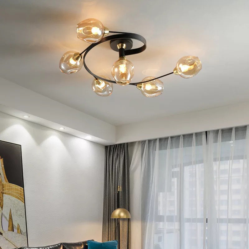 Retro Glass Ceiling Chandelier Pendant Lighting for Bedroom & Living Room