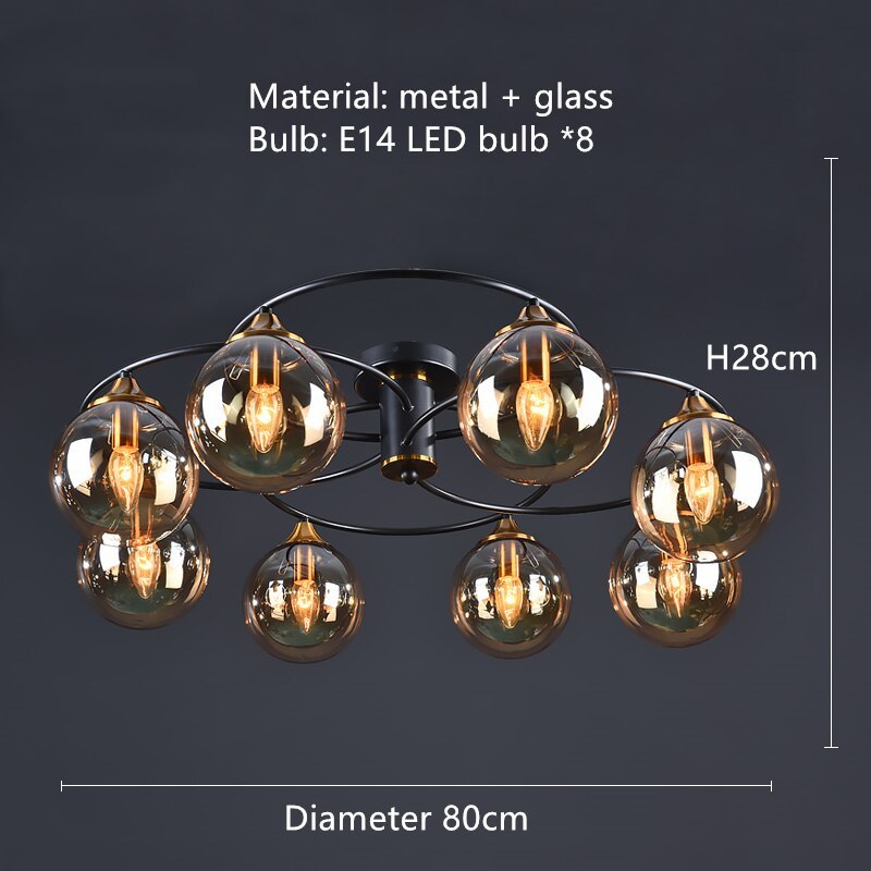Smoky Gray Amber Chandelier Foyer Pendant Lighting Fixtures