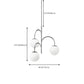 Valentina Chrome Pendant Light, 3 Heads