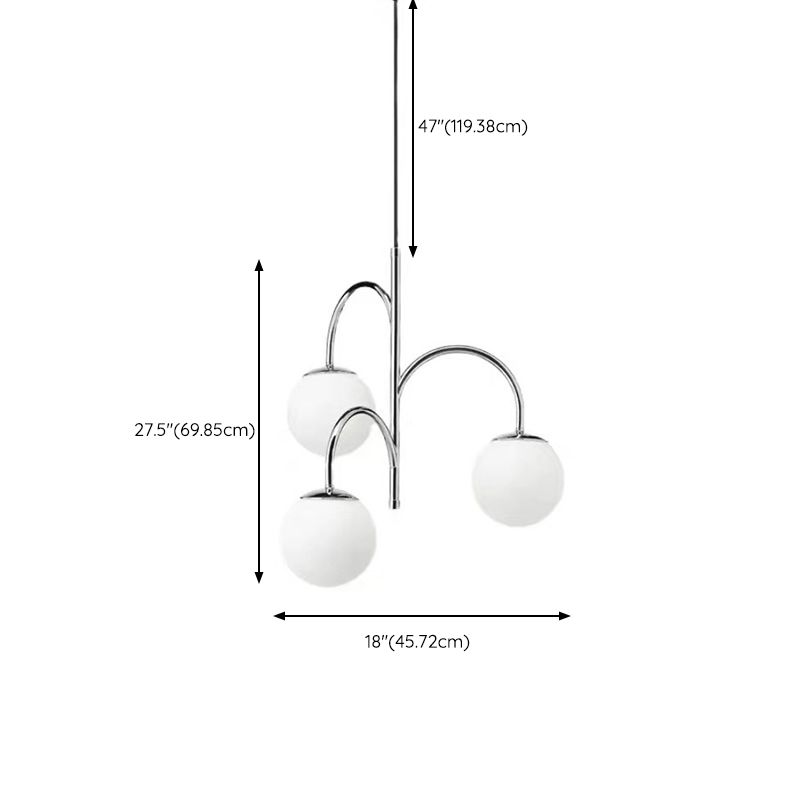 Valentina Chrome Pendant Light, 3 Heads