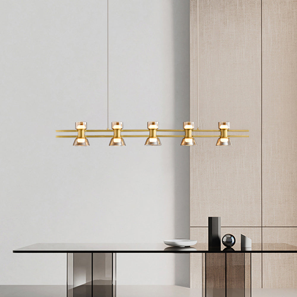 Evette Pendant Light Remote Control 5/6/7 Head, Pure Copper, 100/120/140cm